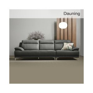 다우닝 몬트 3인 전체 천연가죽 소파 (색상:그레이)