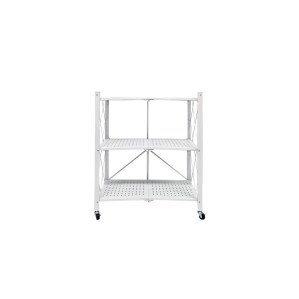 폴딩선반 3단 화이트 원터치 접이식 철제 이동식 철제선반 간편폴딩 수납 FS3